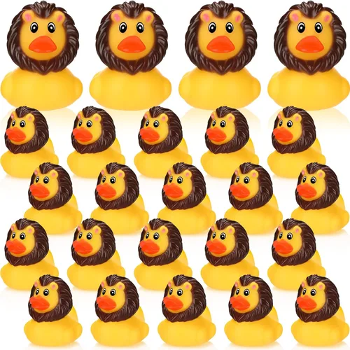 Miniatura 10 de Jexine 24 piezas de patos de goma, 4 estilos, juguetes de goma, divertidos y adorables, regalos de juguete para fiesta de cumpleaños, juguetes