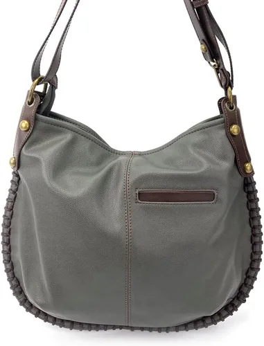 Miniatura 2 de CHALA Bolso de mano con encanto, cruzado o hombro, convertible grande, color marrón