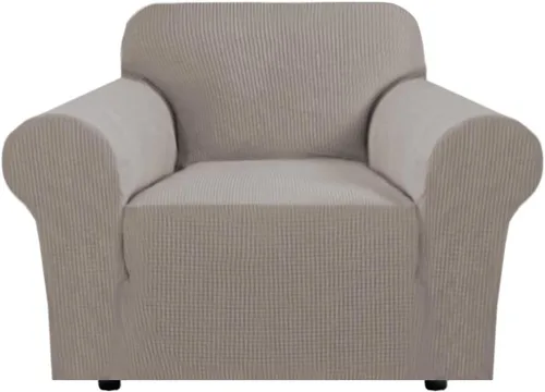 Miniatura 62 de H.VERSAILTEX Fundas elásticas para sofá, fundas de sofá para perros, fundas para sofá de 3 asientos con tela jacquard gruesa a cuadros con parte