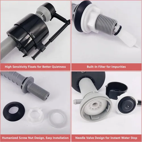 Miniatura 7 de Saillong Kit de repuesto de flotador de inodoro, kit de repuesto universal para inodoro y repuestos de aleta de 2 pulgadas, control de agua