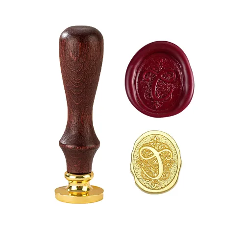Miniatura 11 de Sello de cera con letra inicial del alfabeto G, sello de cera de sellado de letras vintage con cabeza de latón extraíble y mango de madera