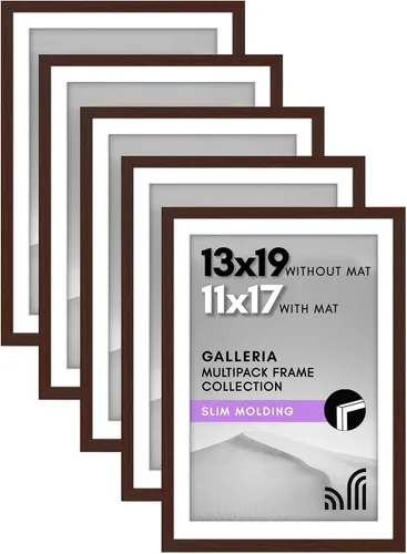 Miniatura 103 de Americanflat Portarretratos de 8 x 10 pulgadas con plexiglás pulido, juego de 5 unidades, para usar como marco de 5 x 7 con paspartú o para fotos