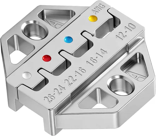 Miniatura 20 de haisstronica - Juego de herramientas de crimpado - 6 piezas de matrices de crimpado para termorretráctiles, nailon aislado, no aislado, terminal