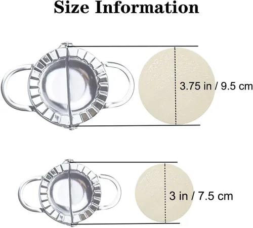 Miniatura 2 de AUAM - Prensa para hacer ravioles de acero inoxidable, paquete de 2 moldes Pierogi - Molde Wonton, herramienta fácil para envolver albóndigas