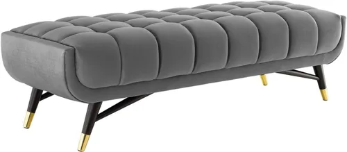 Miniatura 9 de Modway Adept - Banco de terciopelo de rendimiento de 47.5 pulgadas, color gris
