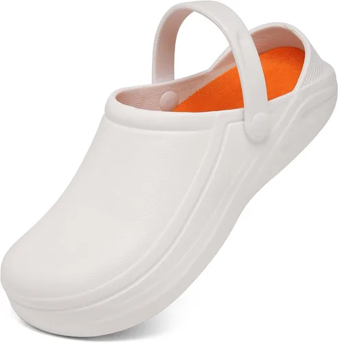Miniatura 7 de Haifago Zapatos de chef antideslizantes para hombres y mujeres, zapatos de trabajo antideslizantes y resistentes al agua, zuecos de enfermería