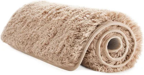 Miniatura 27 de TECHMILLY Alfombras Corredoras de Baño Super Suaves Peludas, Alfombras de Baño de Microfibra Gruesas Antideslizantes Absorbentes, Tapete de Baño