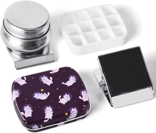 Caja de estuche de acuarela portátil de mini lata de 12 pozos vacía con bandeja de mezcla de pintura es un pequeño kit de almacenamiento para viajes