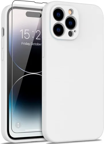 Miniatura 24 de DEENAKIN Funda compatible con iPhone 14 Plus con protector de pantalla, funda mejorada para cámara, goma de gel de silicona suave probada contra