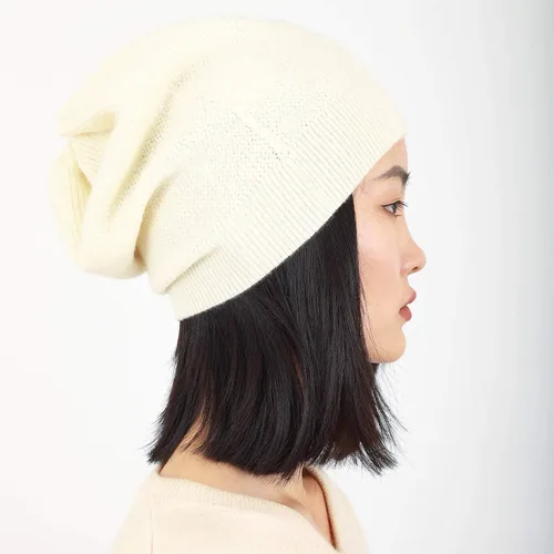 Miniatura 18 de WaySoft Gorro de cachemira 100% para mujer en una caja de regalo, gorro de gran tamaño para mujer