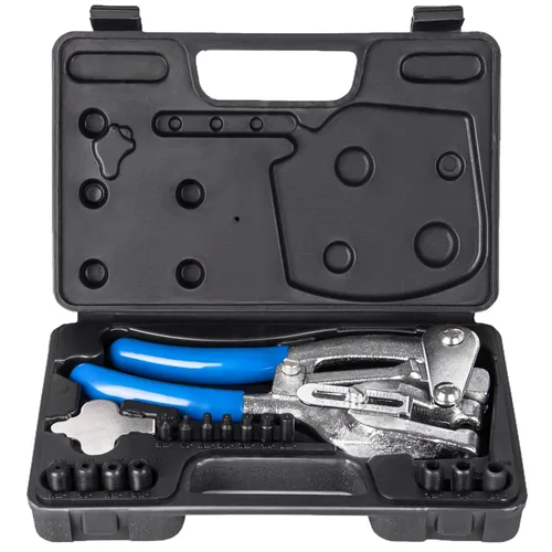 Miniatura 8 de Juego de herramientas para perforar agujeros de metal, perforadora profesional resistente para metal, mano de 3/32 a 9/32 pulgadas para chapa