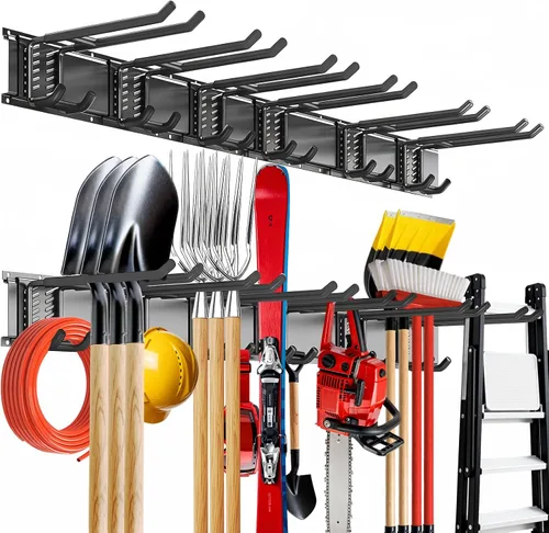 Organizador de herramientas de garaje para montaje en pared, sistema de almacenamiento de garaje resistente de 48 pulgadas y organizador de