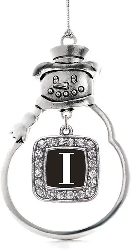 Miniatura 118 de Inspired Silver - Adorno de rodillo de reina - Adorno cuadrado de plata con muñeco de nieve con joyas de circonita cúbica