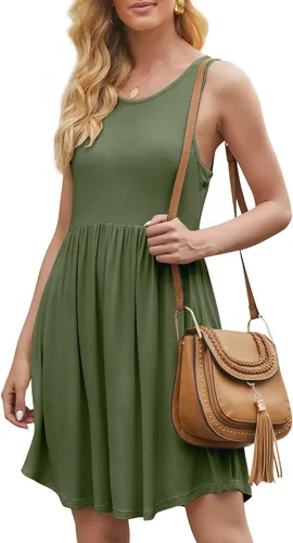 Miniatura 5 de HiMONE Women's 2023 Sleeveless Loose Plain Dresses Casual Short Dress with Pocket