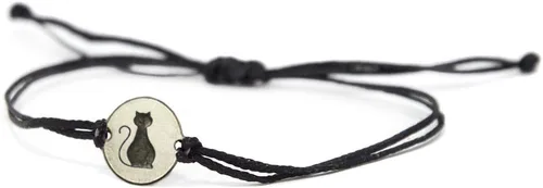 Dije de acero inoxidable para amantes de los gatos en pulsera de doble cuerda negra para hombres y mujeres, regalo de mamá de gato, pulsera de