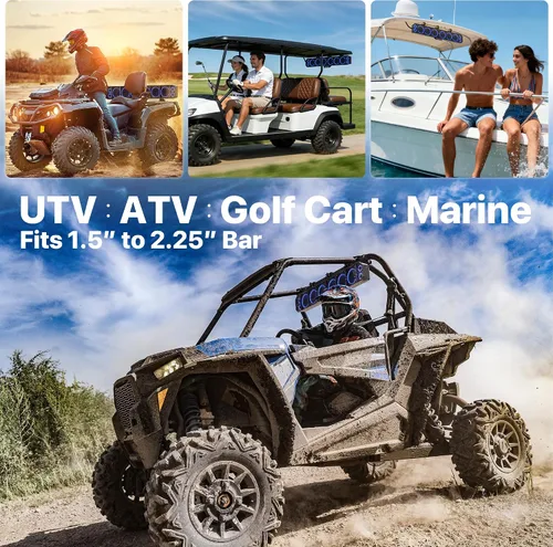 Miniatura 6 de GoHawk Barra de sonido UTV Barra de sonido ATV impermeable de 10 altavoces Luces Bluetooth y multicolor Altavoces SxS de 35 pulgadas Barra
