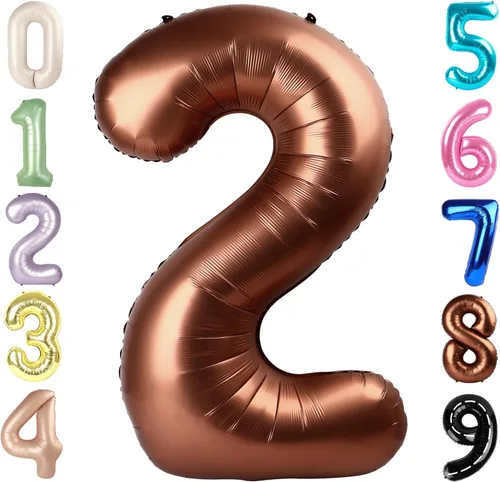 Miniatura 302 de Globos de números de 5 globos de 40 pulgadas, decoraciones de cumpleaños azules para niños y niñas, globos de números azul marino grandes