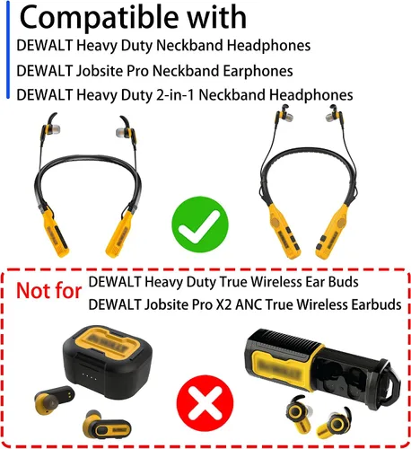 Miniatura 2 de Puntas de repuesto de triple brida para auriculares Dewalt, compatibles con auriculares Dewalt Heavy Duty/Heavy Duty Bluetooth 2 en 1, almohadillas
