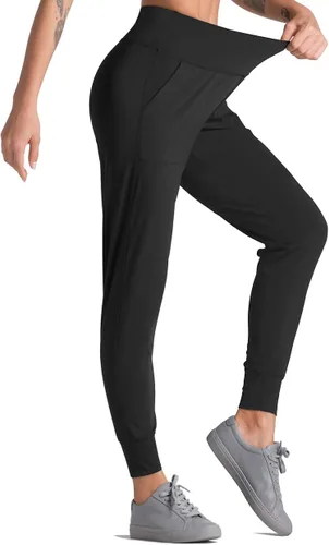 Miniatura 2 de Dragon Fit - Pantalones deportivos para mujer, con bolsillos y tiro alto, para yoga, ejercicios, pantalones cónicos, pantalones de descanso