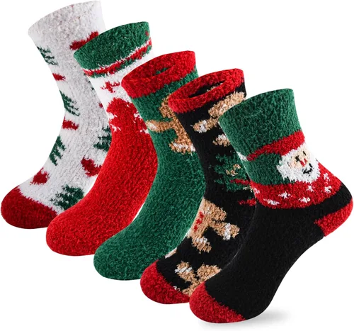 LKV Calcetines de invierno para mujer, caja de regalo, calcetines de lana gruesa, suaves, cálidos, calcetines casuales para mujer, calcetines de