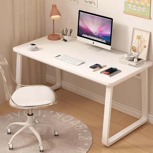 Escritorio para computadora de estilo moderno y sencillo de 31.5 pulgadas, mesa pequeña de escritura blanca para oficina en casa, escritorio de