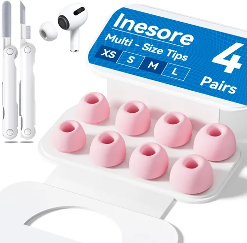 Miniatura 15 de 4 pares de almohadillas transparentes de repuesto para AirPods Pro de 2ª/1ª generación con caja de almacenamiento portátil y bolígrafo limpiador