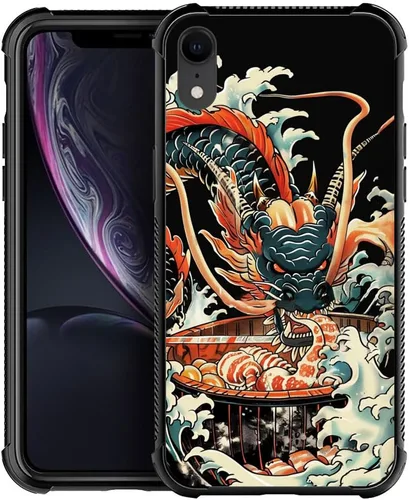 Miniatura 10 de DJSOK Funda compatible con iPhone XR, H American Eagle Flag con cuatro esquinas, protección a prueba de golpes, TPU suave y patrón de policarbonato