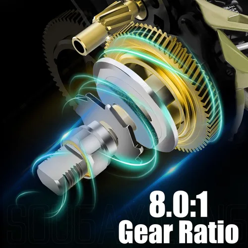 Miniatura 5 de Sougayilang Baitcaster Combo, Cañas de Pescar de Casting de Grafito de 2 Piezas 30Ton+24Ton, Mango SuperPolymer, Portacebo Estilo "S" con Carrete