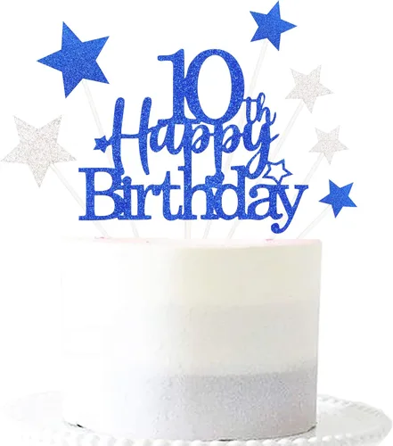 Miniatura 11 de Decoración brillante para tarta de primer cumpleaños feliz con estrella, adornos personalizados para tarta de 1 cumpleaños, decoraciones de fiesta