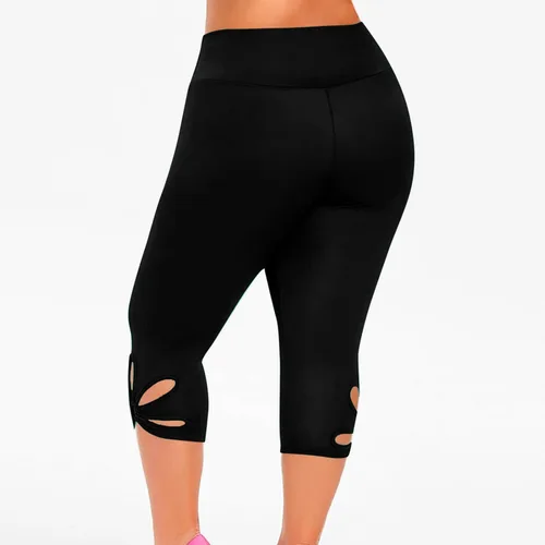 Miniatura 174 de Pantalones capri para mujer, estilo casual, de verano, elásticos, de cintura alta, pantalones de yoga, ajuste atlético, pantalones deportivos