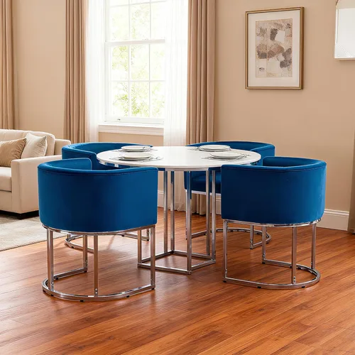 Miniatura 42 de RIVOVA Silla de Comedor Tapizada, Sillón Lateral Moderno Tipo Barril Tapizado, Sillas de Comedor Tapizadas, Cómodo Sillón, Silla Lateral de Cocina
