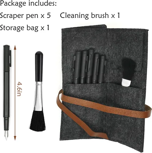 Miniatura 4 de M MUGIT Juego de 5 herramientas de arte para rascar, bolígrafo de pintura de dibujo para rascar, bolígrafo para rascar con forma de pluma