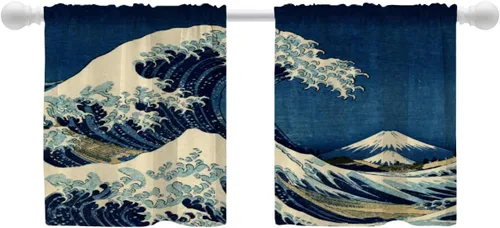 Miniatura 138 de Shrahala Abstract Pattern Geometric Blackout Window Curtains, Concentric Squares Thermal Insulated Curtains Grommet Long Drapes for Bedroom,Living