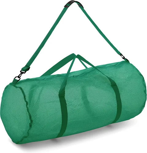 Miniatura 15 de Champion Sports Bolsa de lona de malla con cremallera y correa de hombro ajustable, 15 x 36 pulgadas, multiusos, bolsa de gimnasio de gran