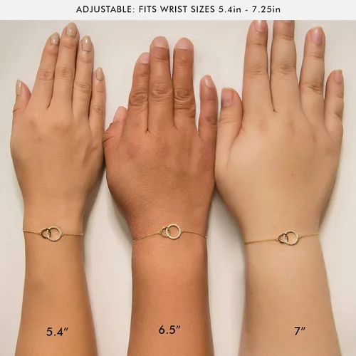 Miniatura 3 de A+O Regalos para mamá, regalo para madre e hija, collar de círculo entrelazado o pulsera
