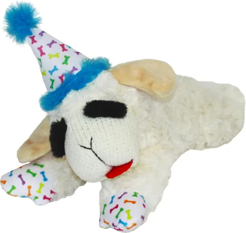 Multipet Lamb Chop Juguete de Peluche para Perros - Juguete Chirriante para Todos los Perros - Peluche Extra Suave - Animal de Peluche para