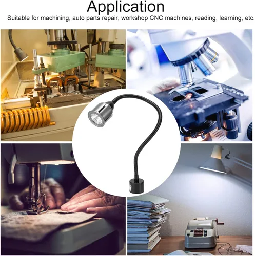 Miniatura 6 de VINGVO Taidda- Luz LED para máquina de coser, lámpara de trabajo multifuncional con brazo de cuello de cisne flexible con base de montaje magnética