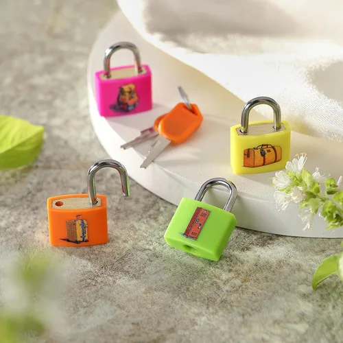 Miniatura 5 de Kaloo - 4 cerraduras de equipaje, pequeñas cerraduras de candado para maletas pequeñas con llaves, núcleo de bloqueo de cobre fuerte con carcasa