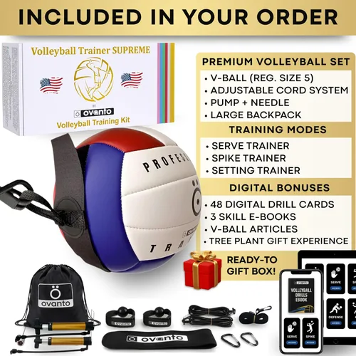 Miniatura 2 de OVANTO Volleyball Training Equipment Aid – Adjustable Practice Volleyball Kit