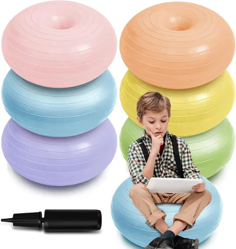 Miniatura 11 de 6 piezas de asientos flexibles para aula, sillas de pelota de yoga elementales para niños, silla de oficina inflable, entrenador de equilibrio