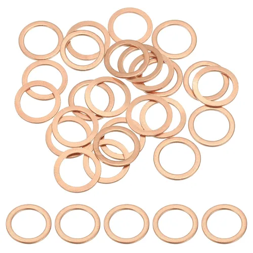 Miniatura 14 de PATIKIL Anilla de arandela de cobre M4, 25 piezas, 4mm ID 8mm OD 1mm de espesor, arandela plana métrica de sello de cobre para tornillos, pernos