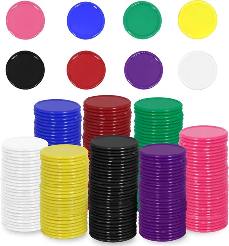 Miniatura 8 de 600 mini fichas de póquer de plástico en 6 colores, fichas de juego de cartas de póquer a granel para jugar, aprender matemáticas, contar