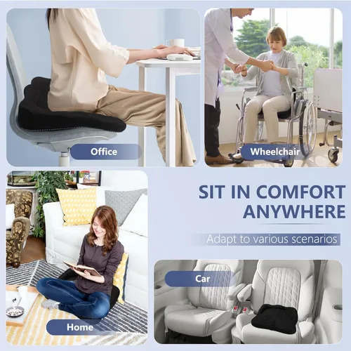 Miniatura 7 de Cojín de asiento más grueso para silla de oficina, gran cojín de asiento de gel para largas sesiones de sentado, soporte para alivio del dolor