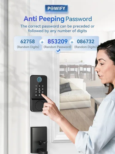 Miniatura 7 de Cerradura de Puerta de Entrada sin Llave con Manija, Conjunto de Cerradura Frontal Inteligente con Control por APP, Cerradura de Puerta con Teclado
