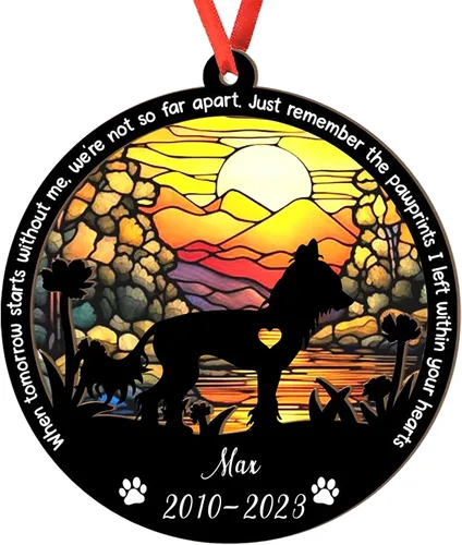Miniatura 46 de Adorno personalizado para atrapasoles de sabueso afgano, adorno de Navidad de sabueso afgano – Regalo para perro amante, sabueso afgano