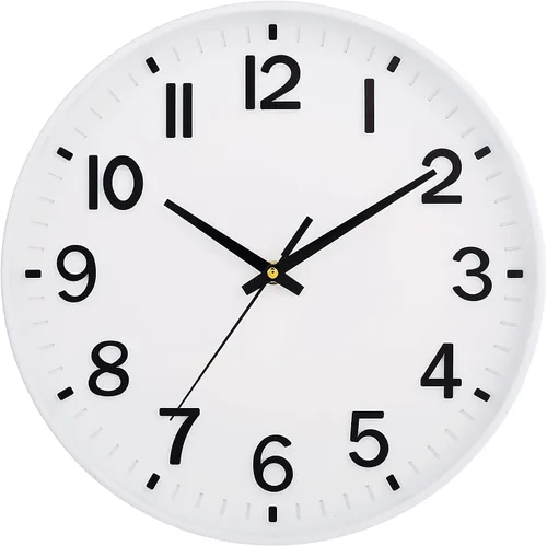 Miniatura 13 de HZDHCLH Reloj de pared de cuarzo moderno, funciona con pilas, 12 pulgadas, silencioso, sin tictac, números 3D, reloj redondo para pared, reloj