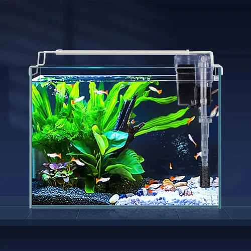 Miniatura 8 de LAQUAL Tanque de peces de vidrio ultra transparente de 6.5 galones, acuario sin borde de vidrio bajo en hierro