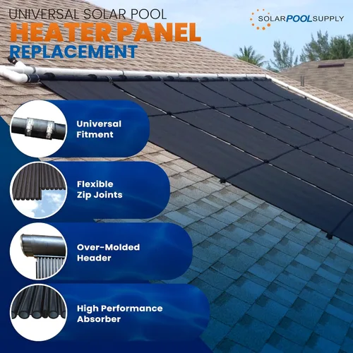 Miniatura 4 de Diseño de mayor rendimiento – Panel de calentador solar universal para piscina de repuesto – 15-20 años de vida útil (4' X 8' / 2" I.D. Header)