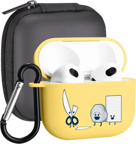 Miniatura 37 de Funda compatible con Airpods de 3ª generación, linda funda para Airpods 3, diseño de rana, protectora para mujeres y niñas con llavero para Apple