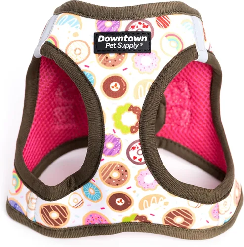 Miniatura 11 de Downtown Pet Supply Arnés para perro sin tirones, tamaño X-Grande, color caqui - Arnés ajustable con tela de malla acolchada y ribete reflectante